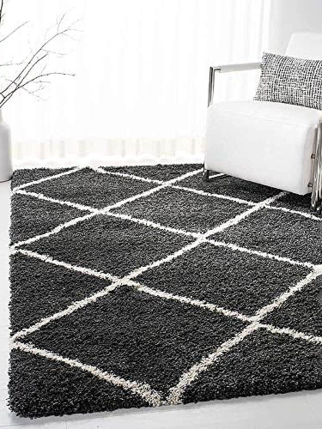 

AaHo Decor Soft Shaggy Woollen Carpet, Grey