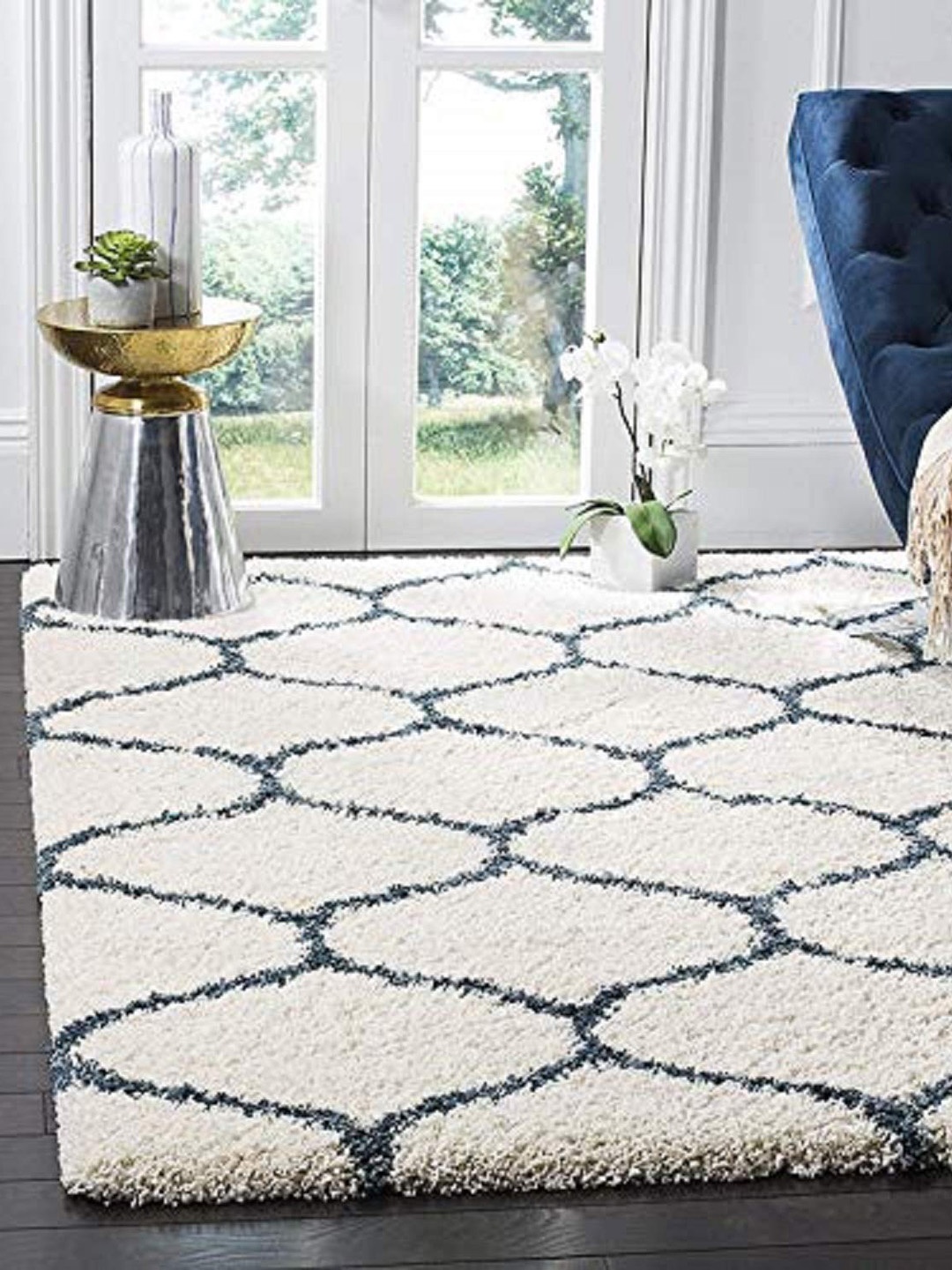

AaHo Decor Cream & Grey Geometric Shaggy Runner