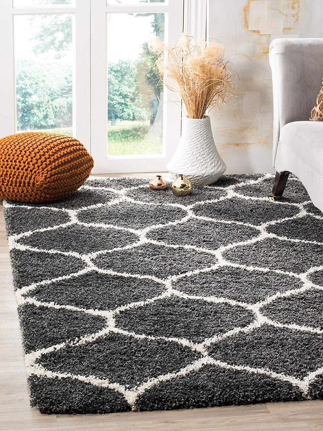 

AaHo Decor Grey Shaggy Woolen Runner Carpet