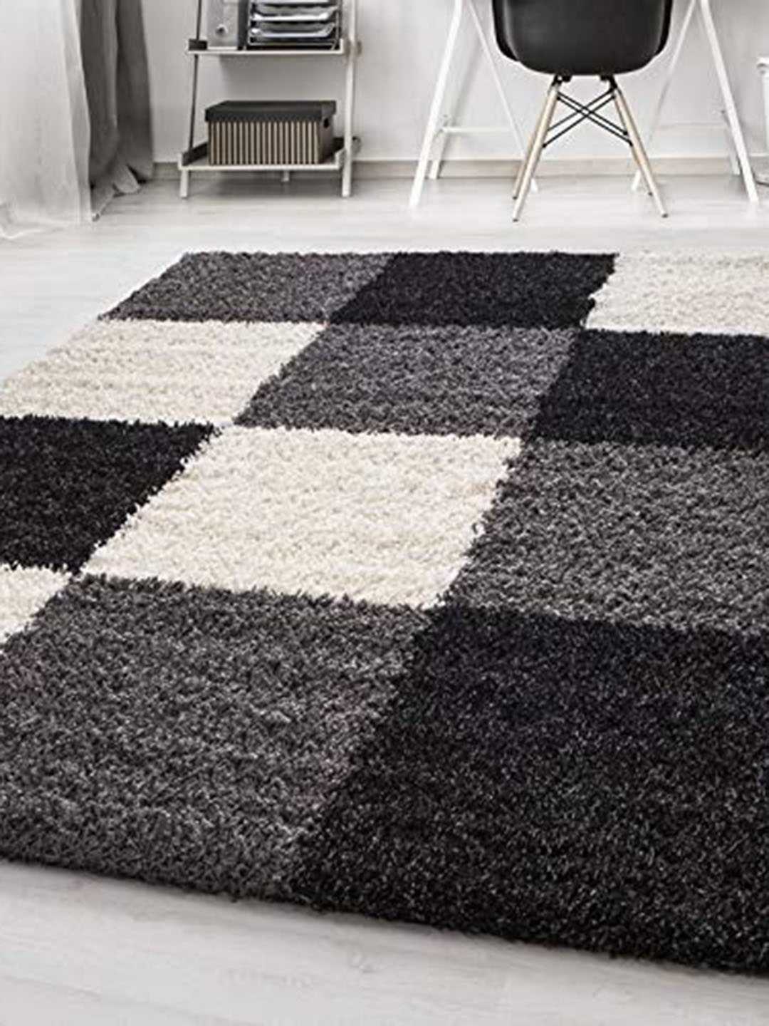 

AaHo Decor Black Geometric Shaggy Carpets