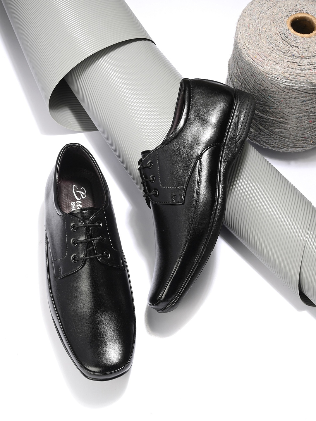 

BUCIK Men Lace Up Formal Derbys, Black