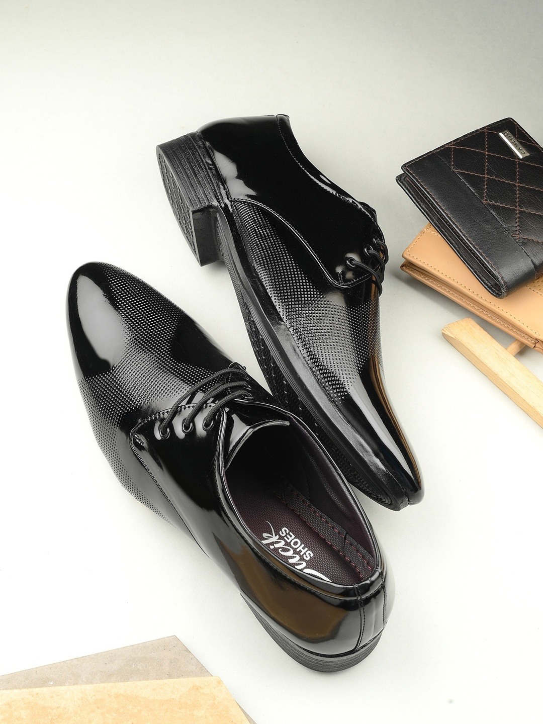 

BUCIK Men Lace Up Formal Derbys Shoes, Black