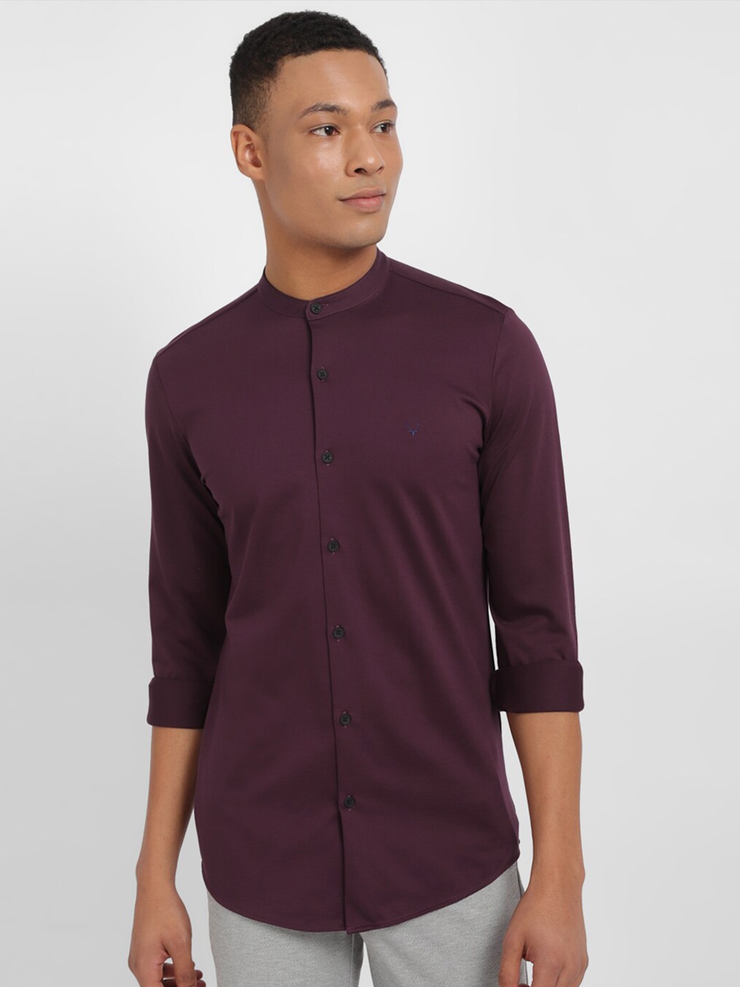 

Allen Solly Full Sleeves Cotton Slim Fit Casual Shirt, Purple