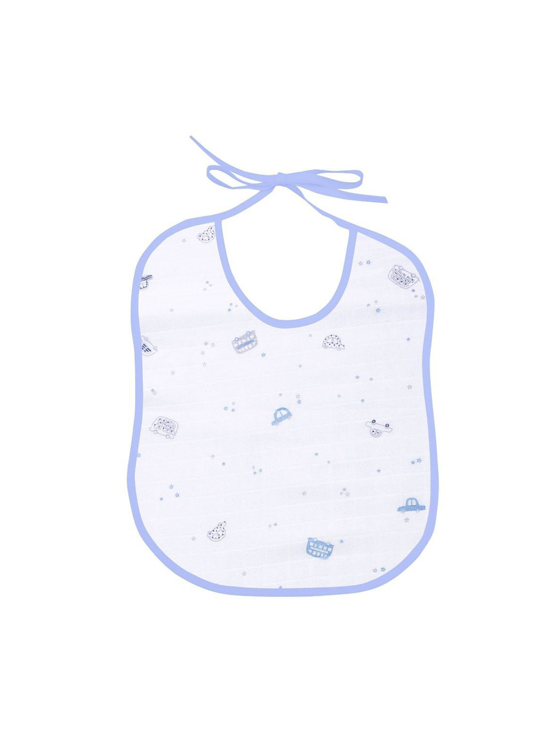 

THE BABY ATELIER Infants Printed Cotton Feeding Bibs, Blue