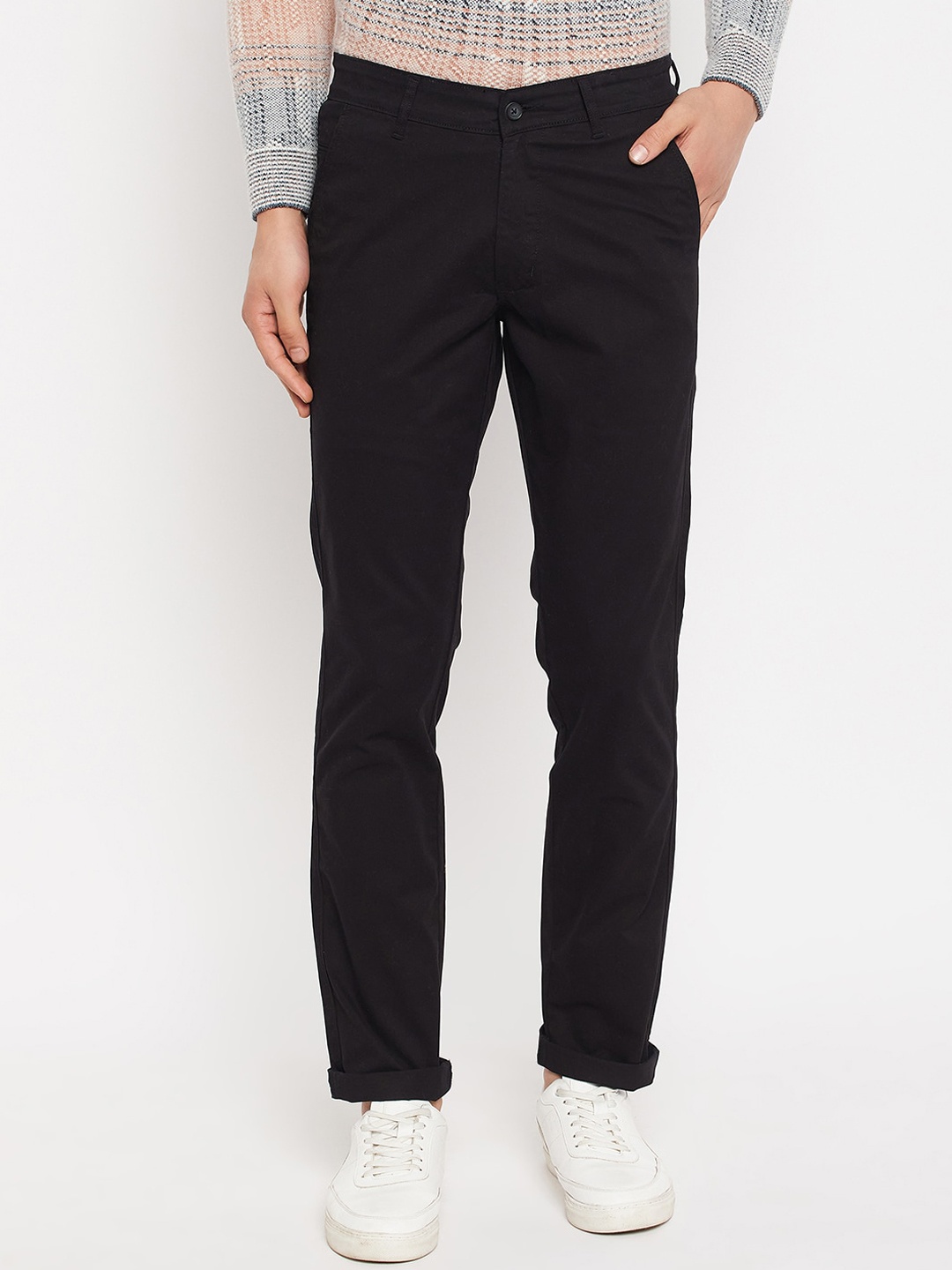 

Duke Men Slim Fit Cotton Trousers, Black