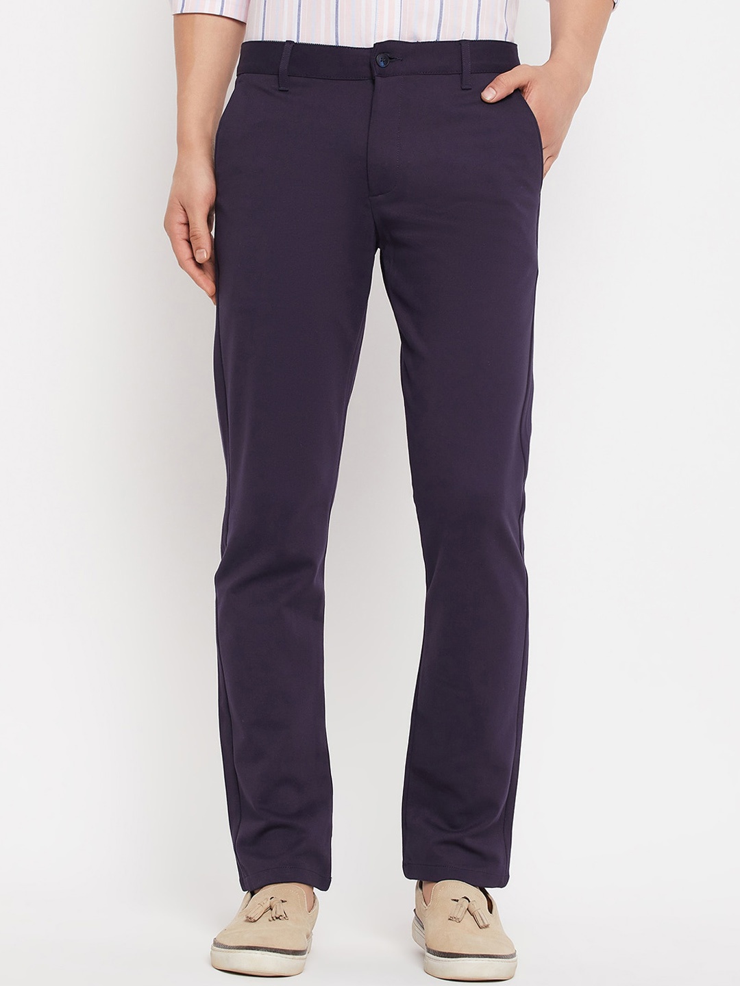 

Duke Men Slim Fit Cotton Trousers, Blue