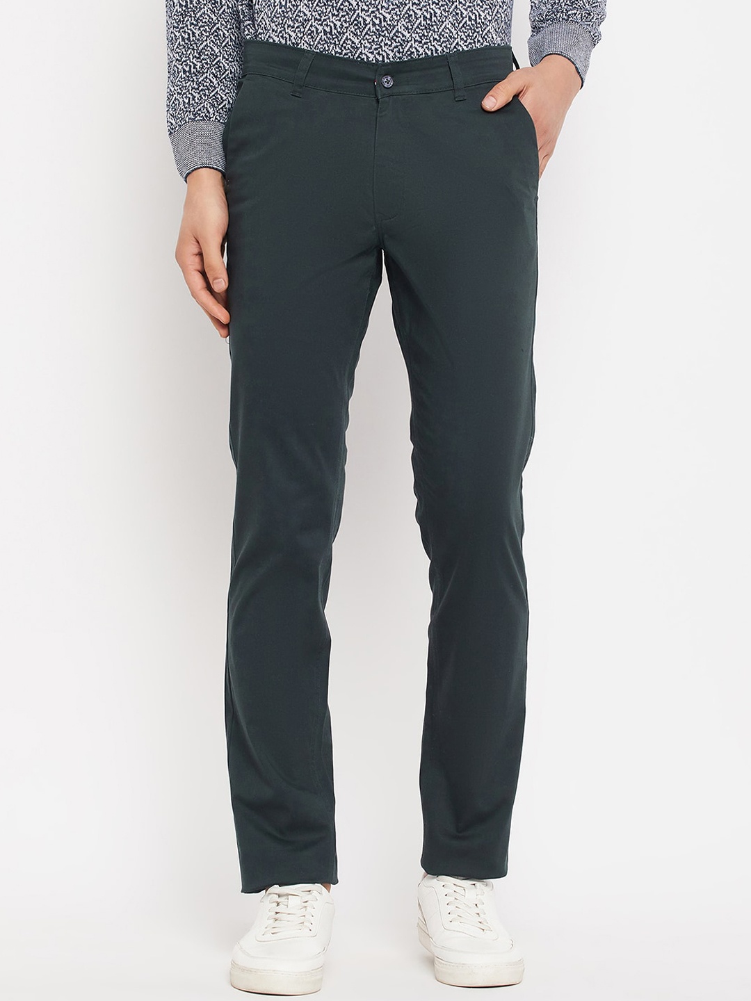 

Duke Men Slim Fit Cotton Trousers, Green