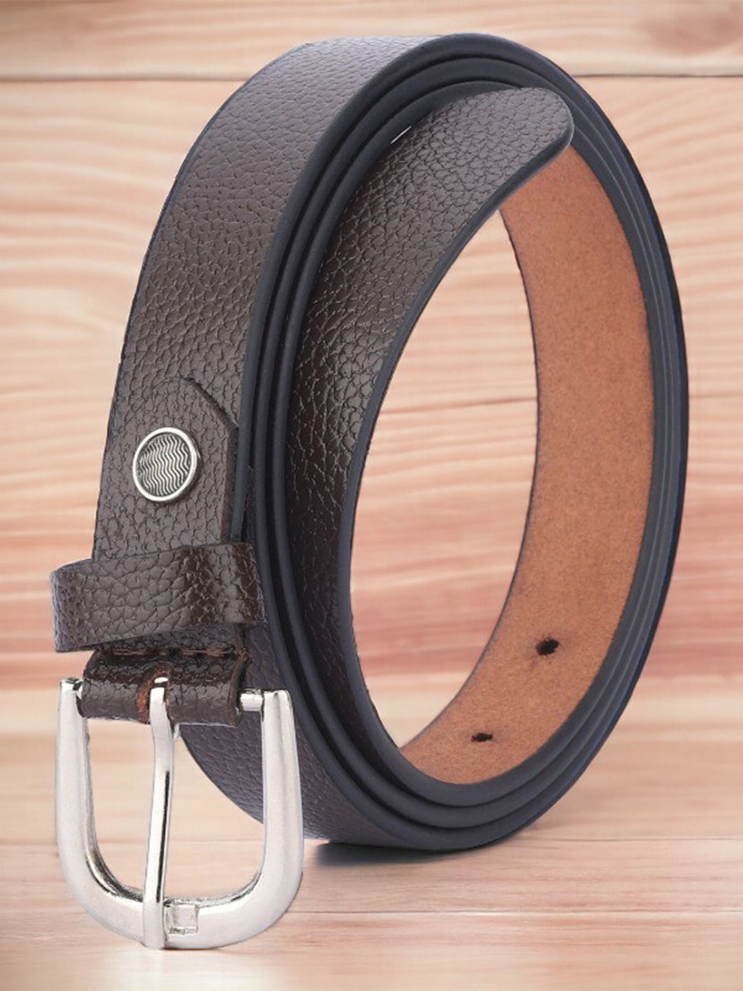 

DressBerry Women Brown Textured Leather Formal Belt