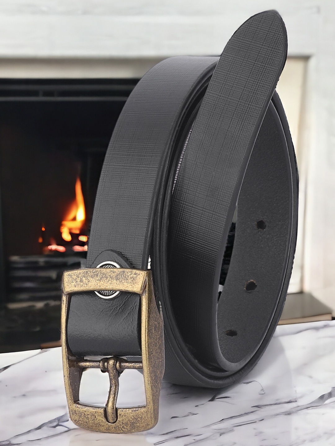 

DressBerry Women Black Leather Formal Belt