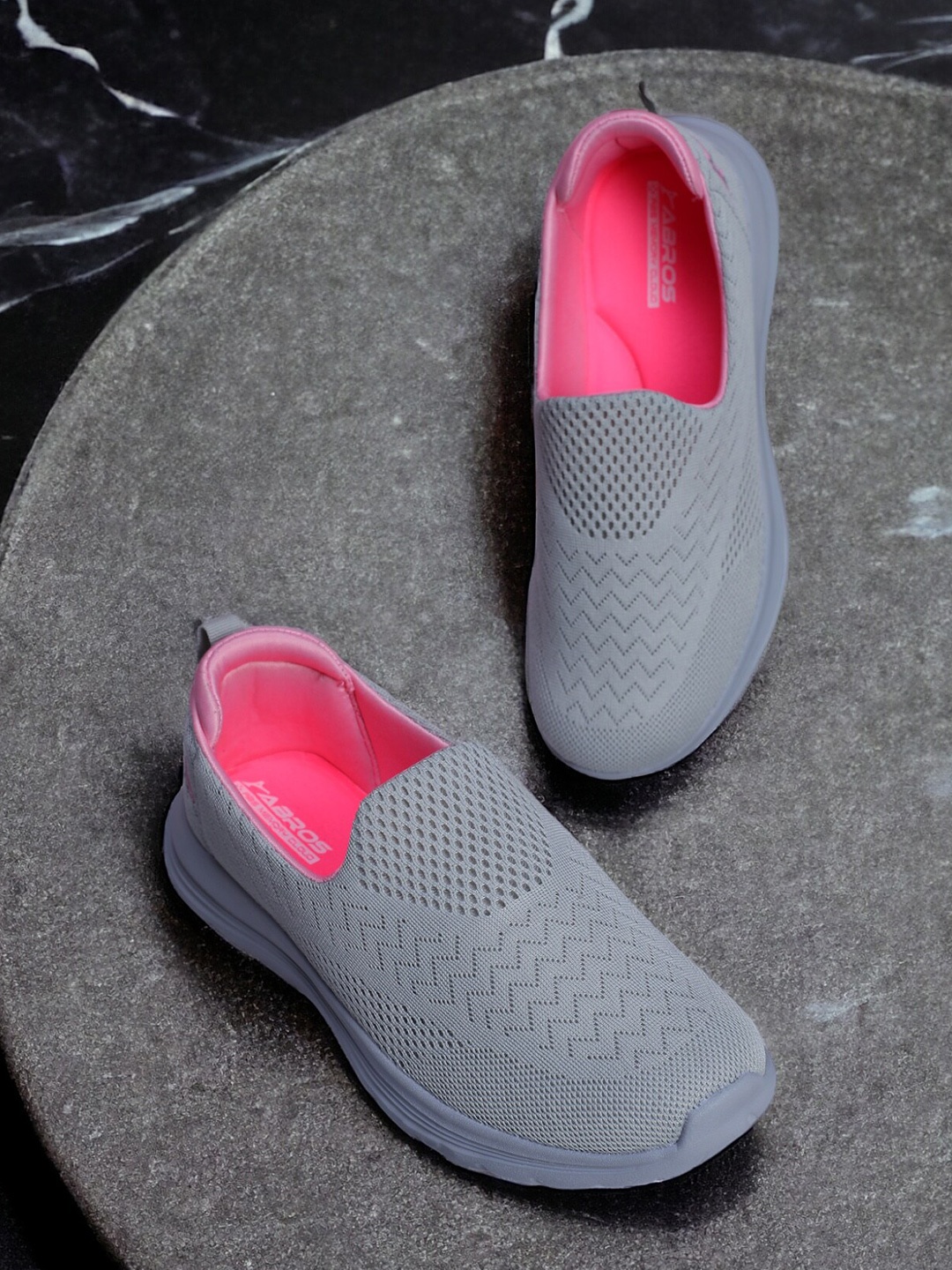 

ABROS Women Mesh Running Slip-On Shoes, Grey