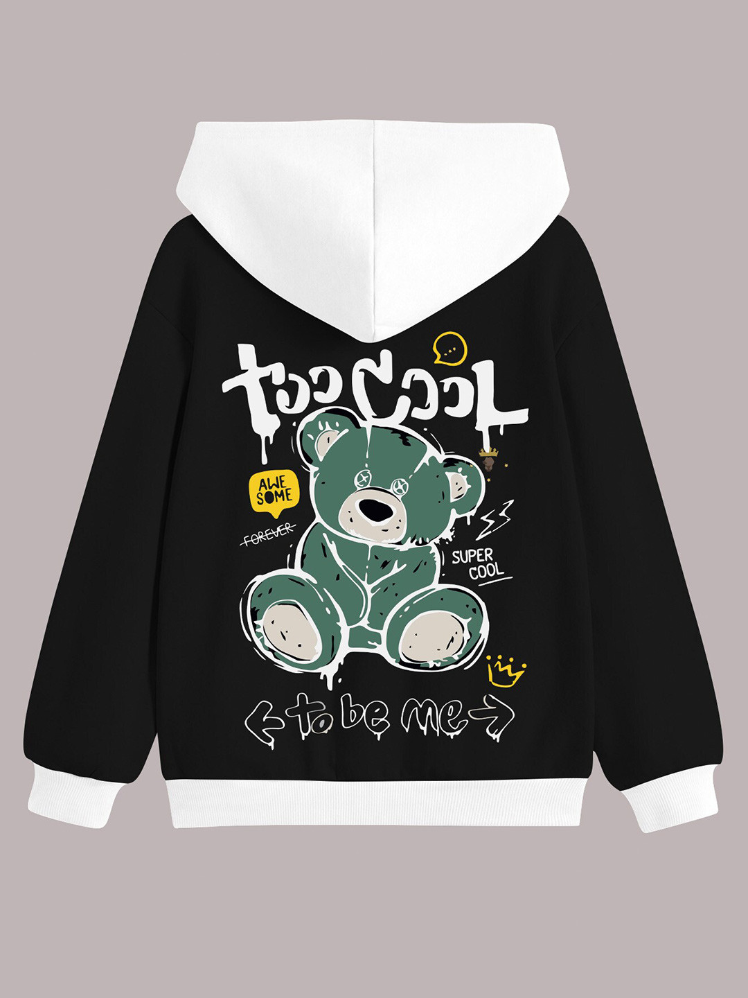 

BAESD Boys Graphic Printed Hooded Fleece Pullover Sweatshirt, Black
