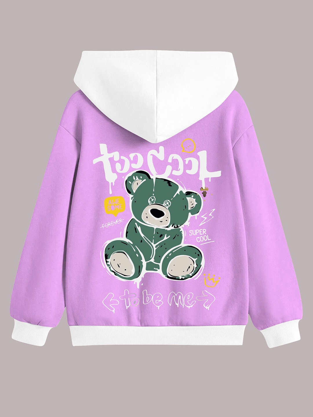 

BAESD Boys Graphic Printed Hooded Fleece Pullover Sweatshirt, Lavender