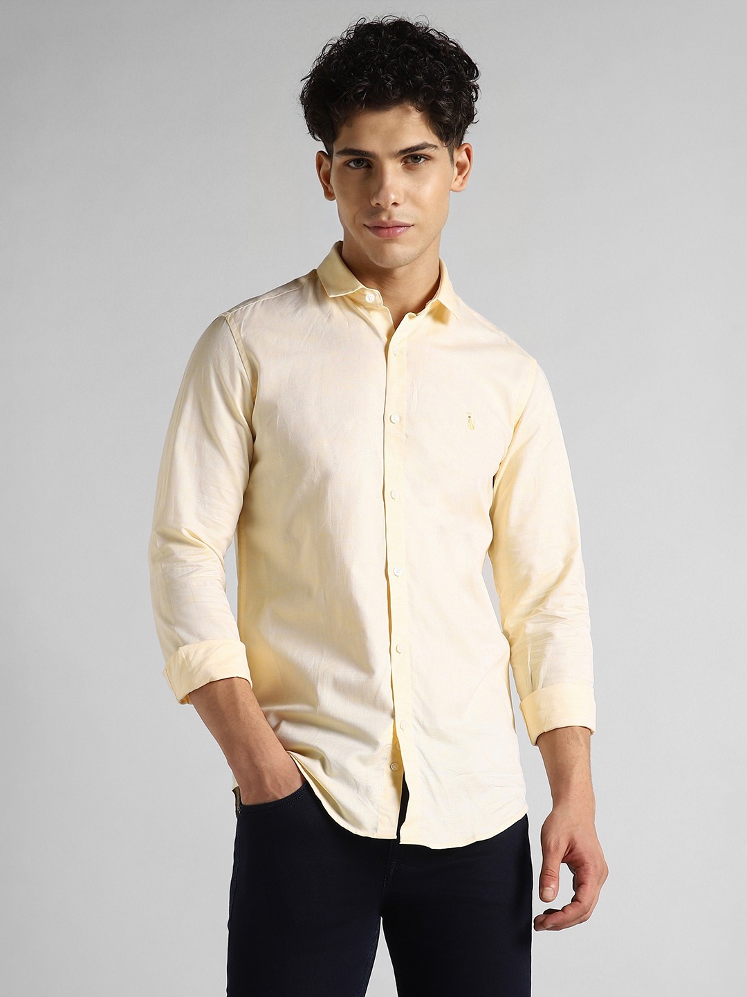 

SIMON CARTER LONDON Men Slim Fit Opaque Casual Shirt, Beige