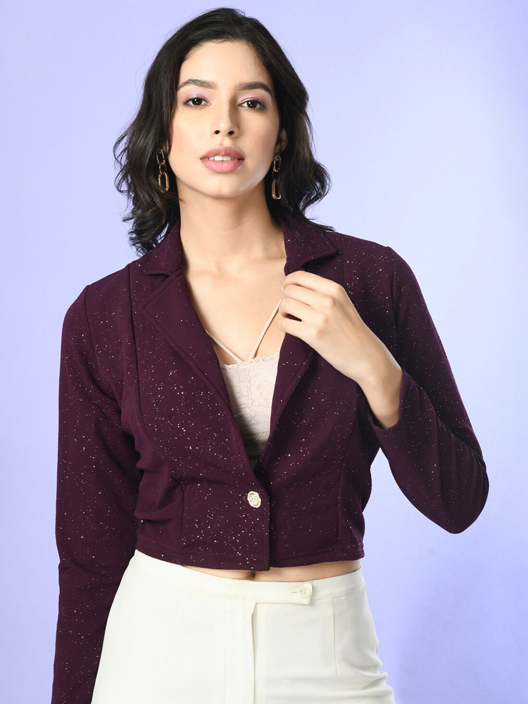 

BAESD Women Party Button Shrug, Purple