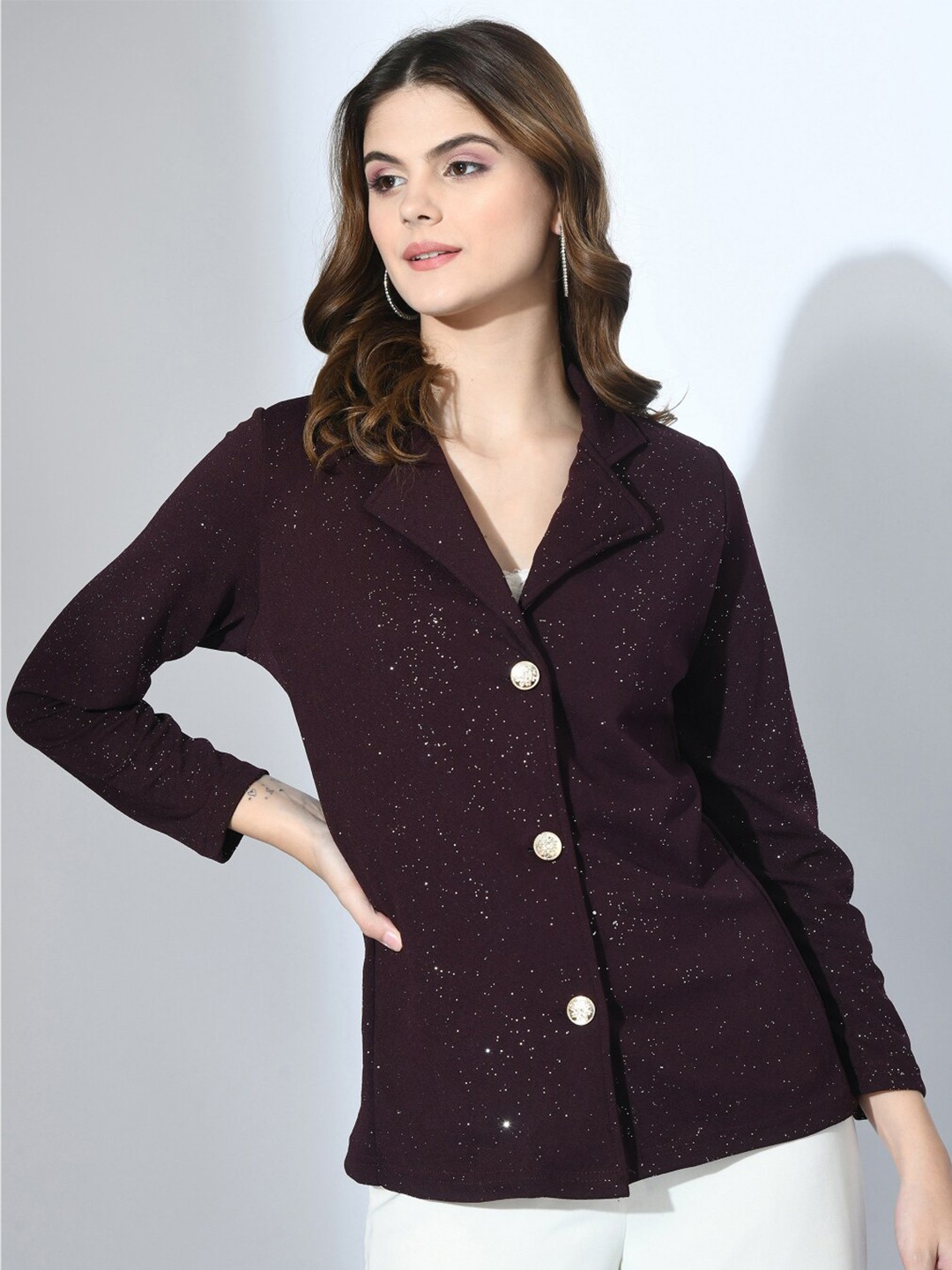 

BAESD Women Party Button Shrug, Purple