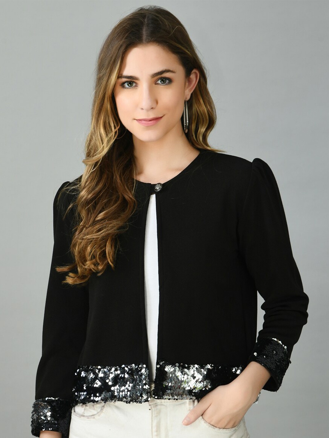 

BAESD Women Button Shrug, Black