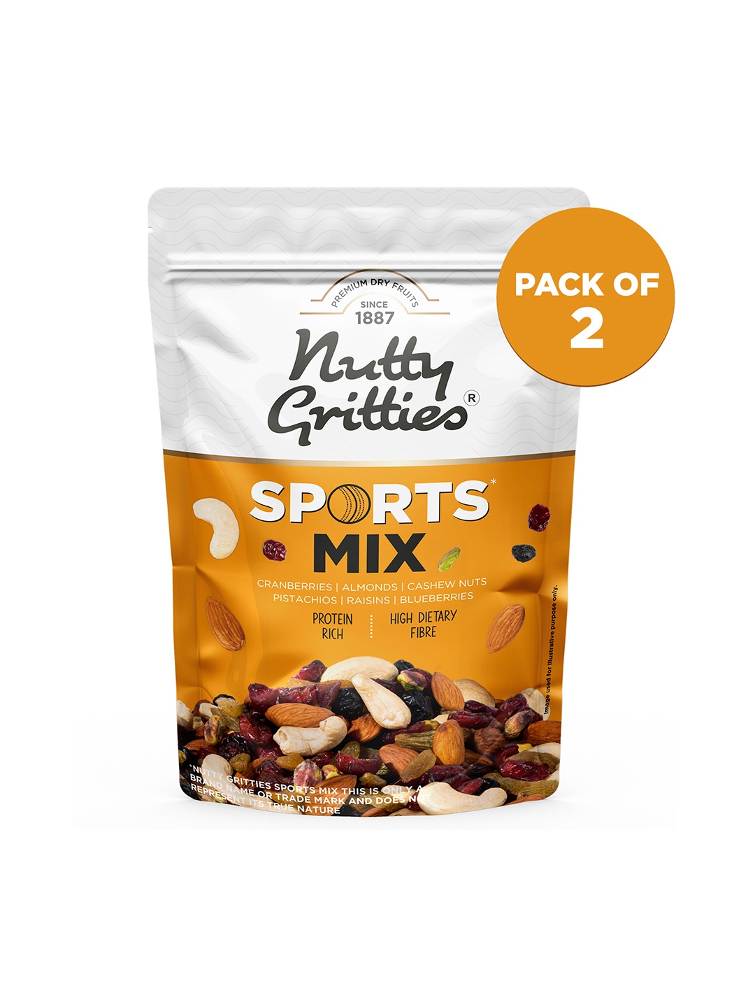 

Nutty Gritties Pack of 2 Sports Mix - 400g, White