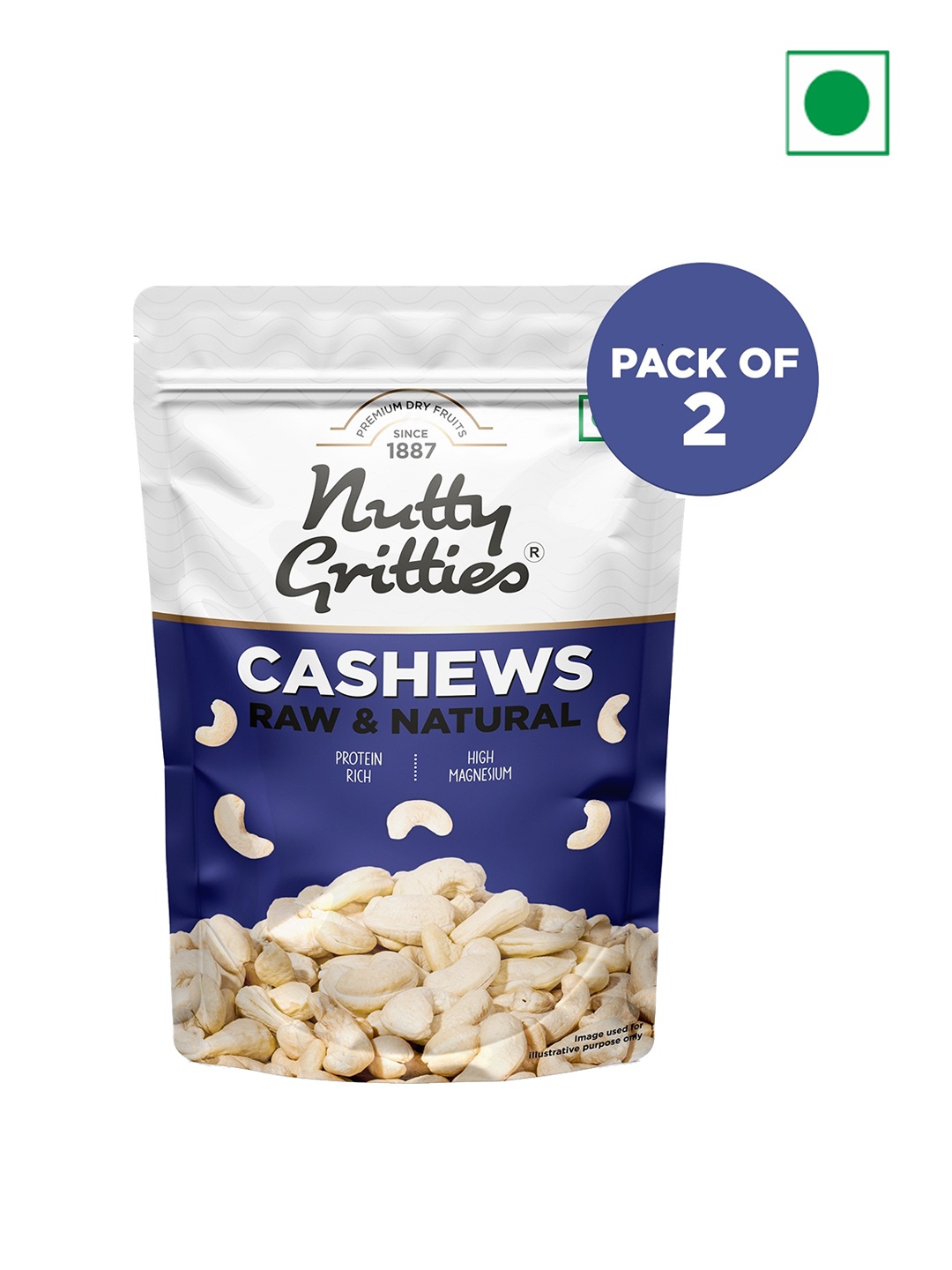 

Nutty Gritties Pack Of 2 Cashew Nuts-400g, White
