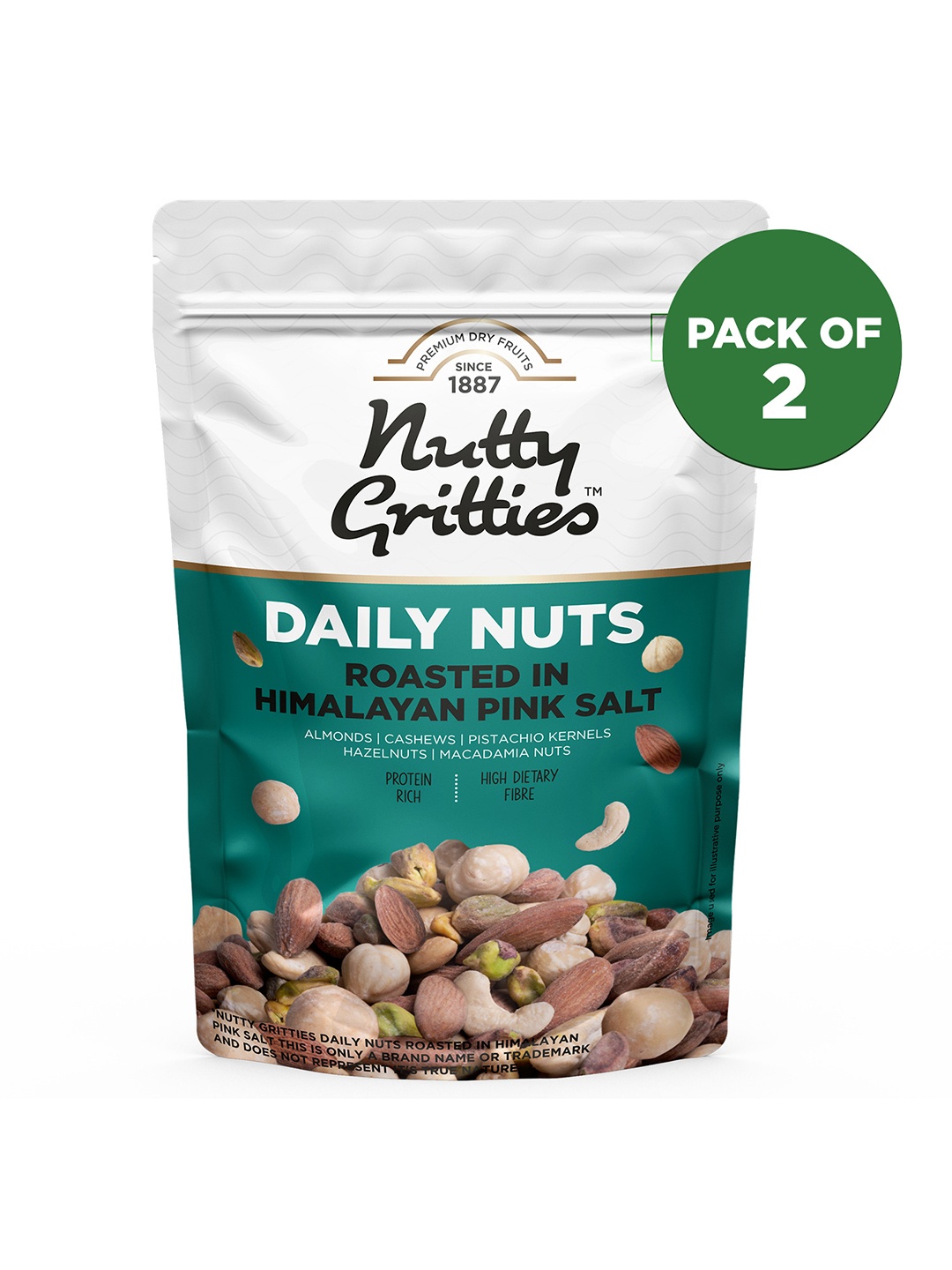 

Nutty Gritties Daily Nuts Roasted in Himalayan Pink Salt - 200g each, White