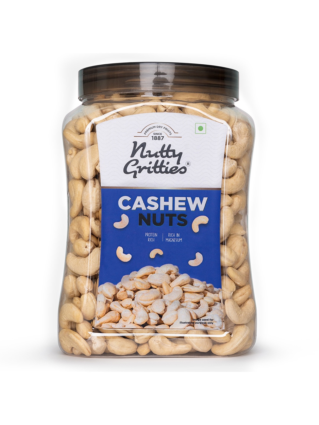 

Nutty Gritties Cashew Nuts Resealable Jar 1kg, White