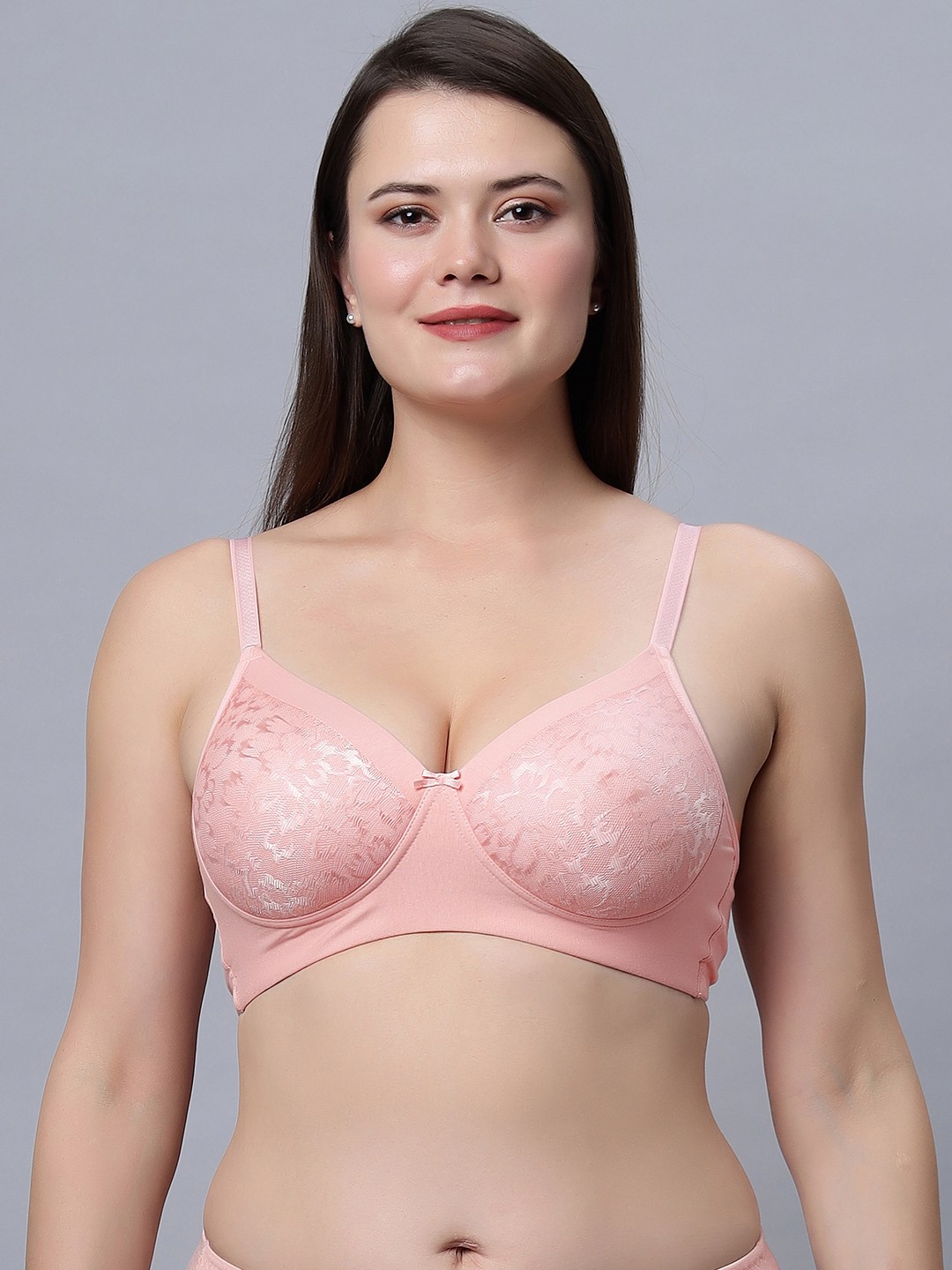 

In Care Floral Bra Full Coverage Heavily Padded, Peach