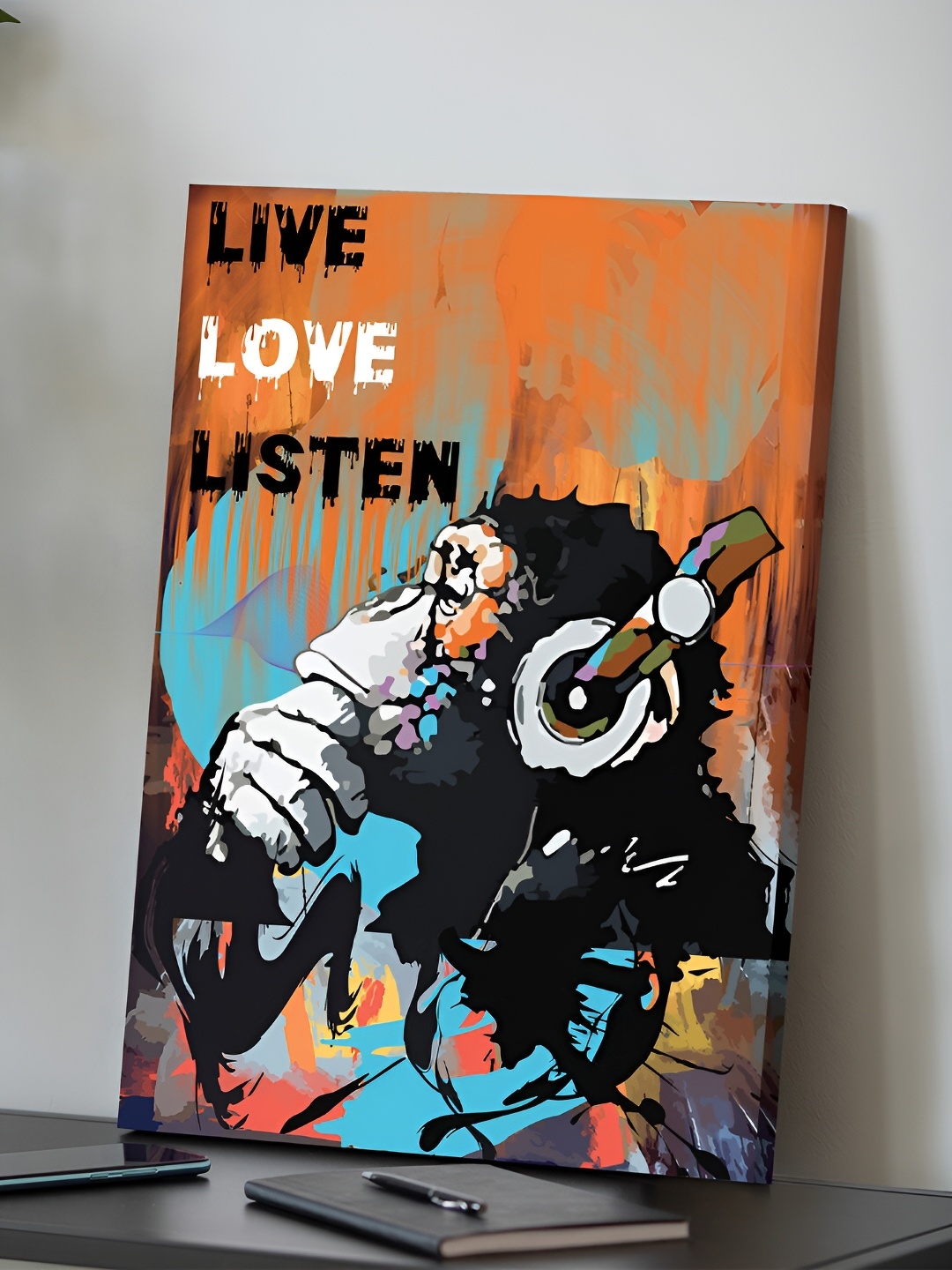

Art Street Black & Orange 1 Piece Canvas Abstract Wall Paintings