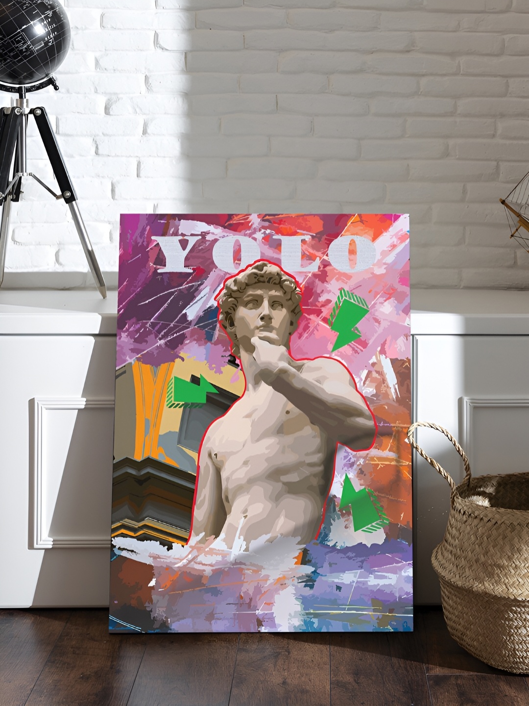 

Art Street Pink & Camel Brown 1 Piece Canvas Abstract Wall Paintings