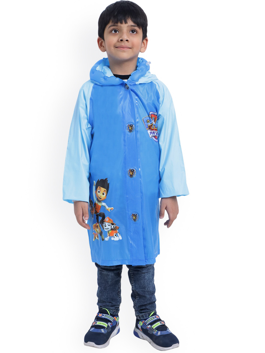 

Zacharias Boys Printed Hooded Rain Jacket, Blue