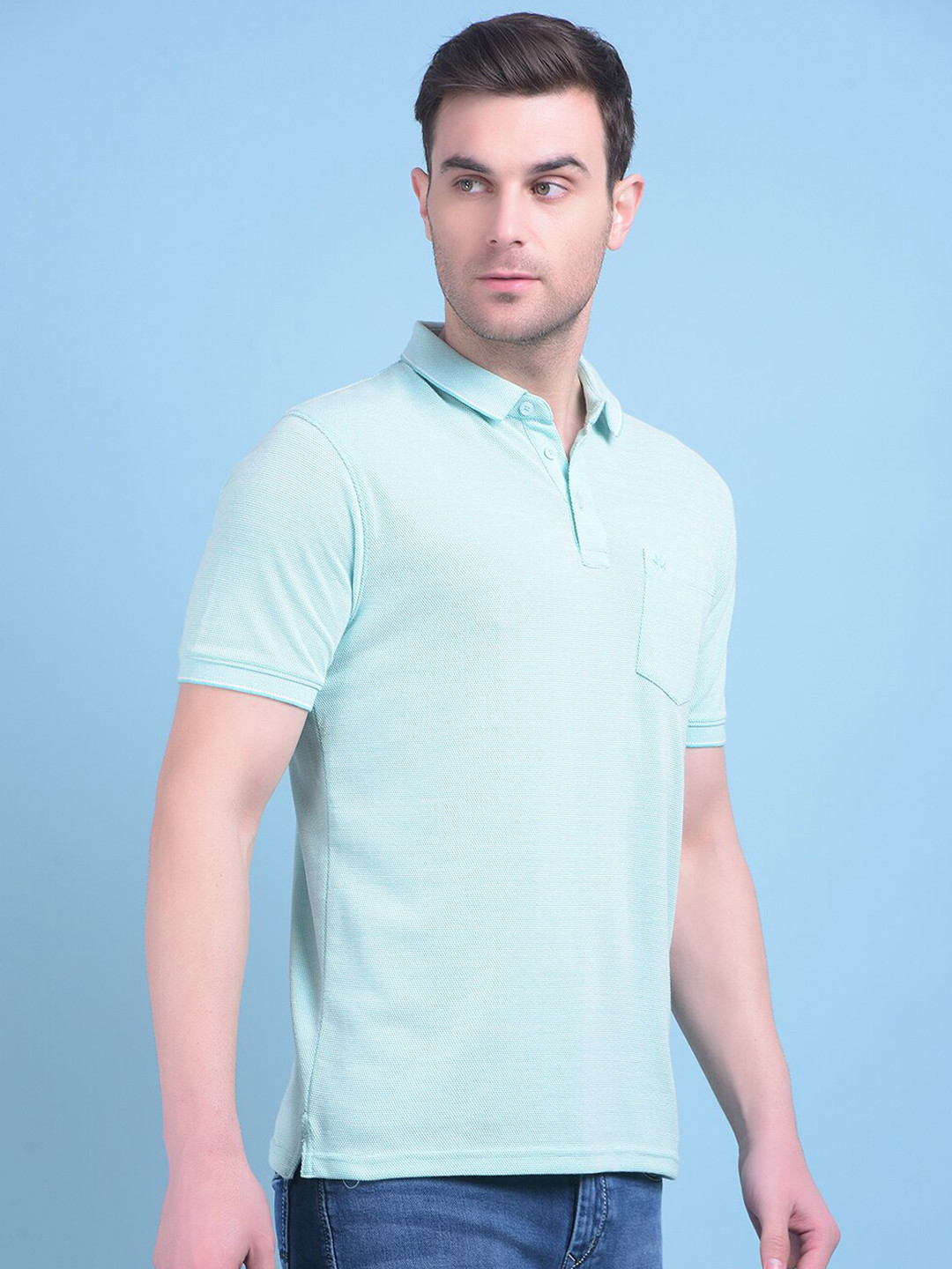 

Crimsoune Club Polo Collar Slim Fit T-shirt, Green