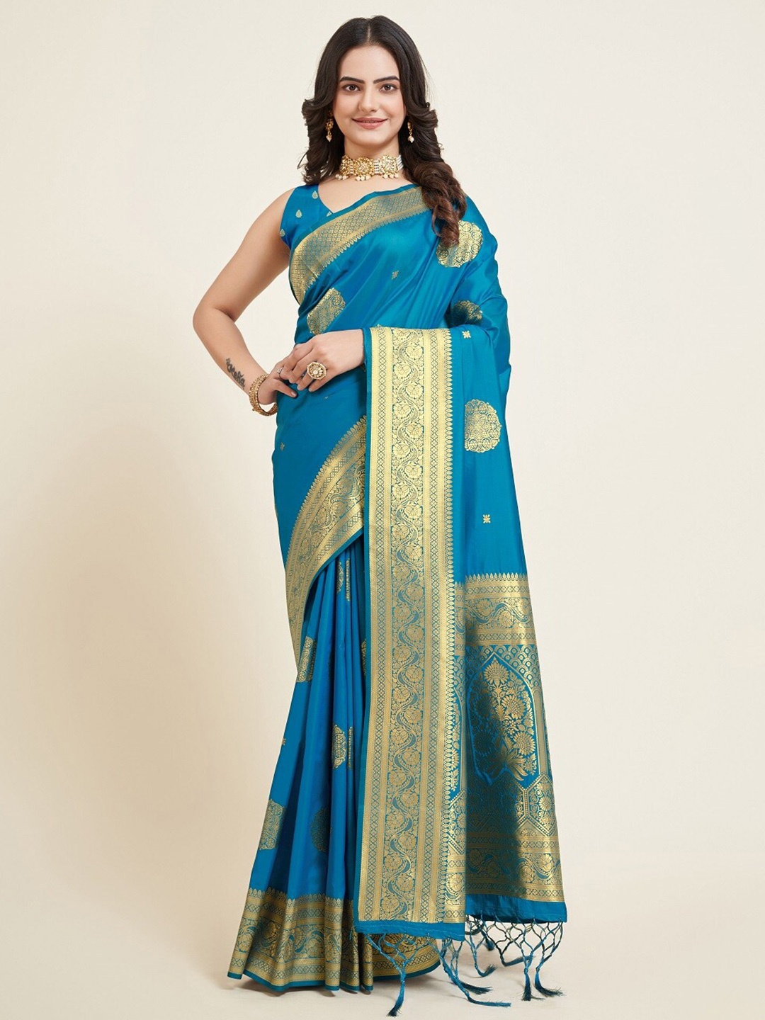 

Kalista Woven Design Zari Saree, Blue