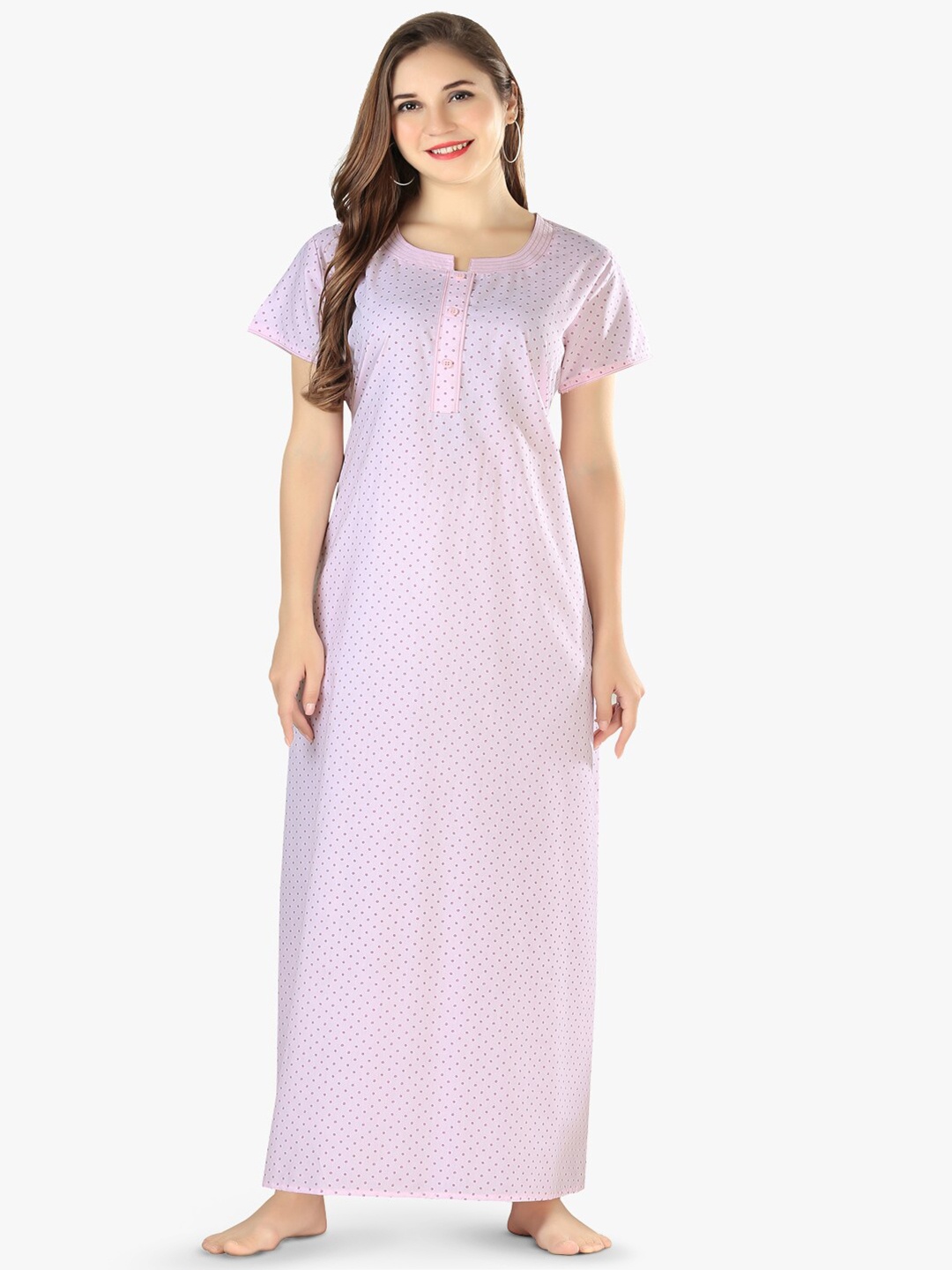 

QUIRA Printed Maxi Nightdress, Pink