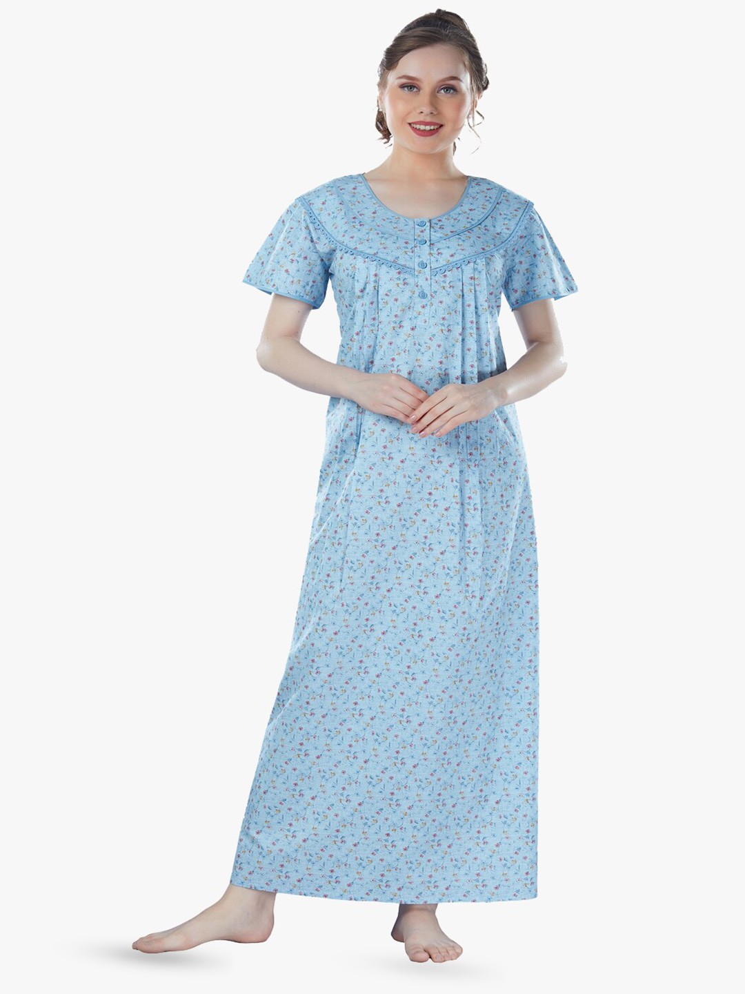 

QUIRA Printed Maxi Nightdress, Blue