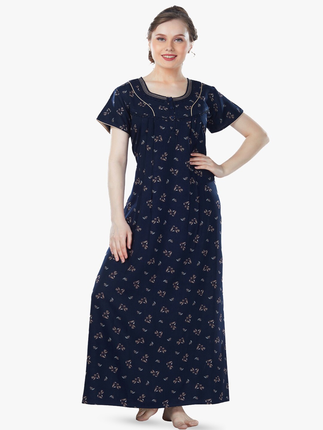 

QUIRA Printed Maxi Nightdress, Blue
