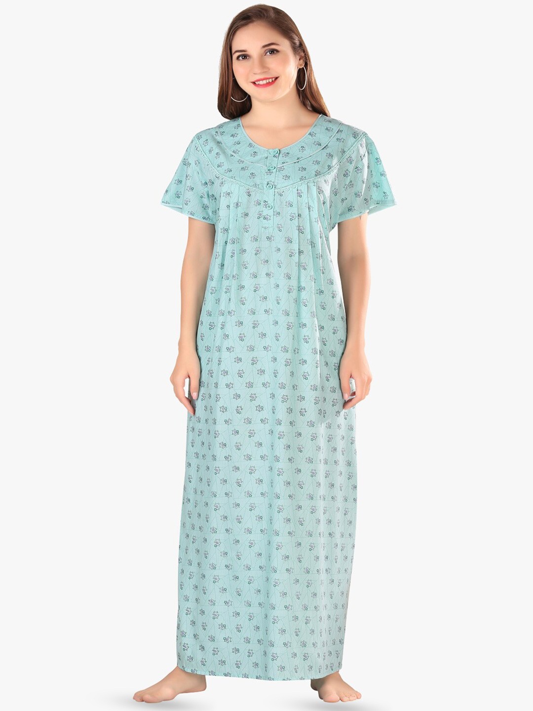 

QUIRA Printed Maxi Nightdress, Green