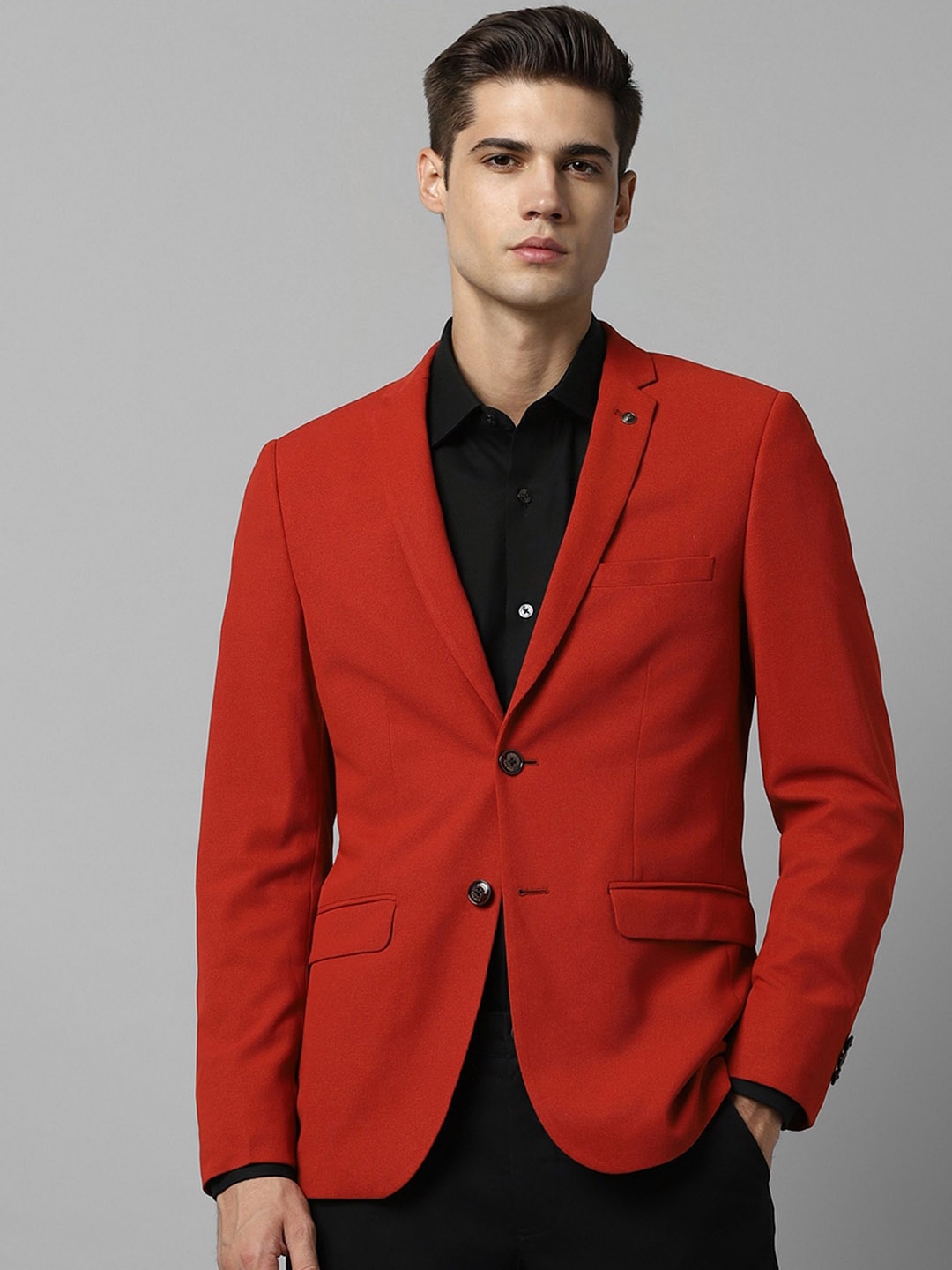 

Allen Solly Slim-Fit Single Breasted Blazer, Red