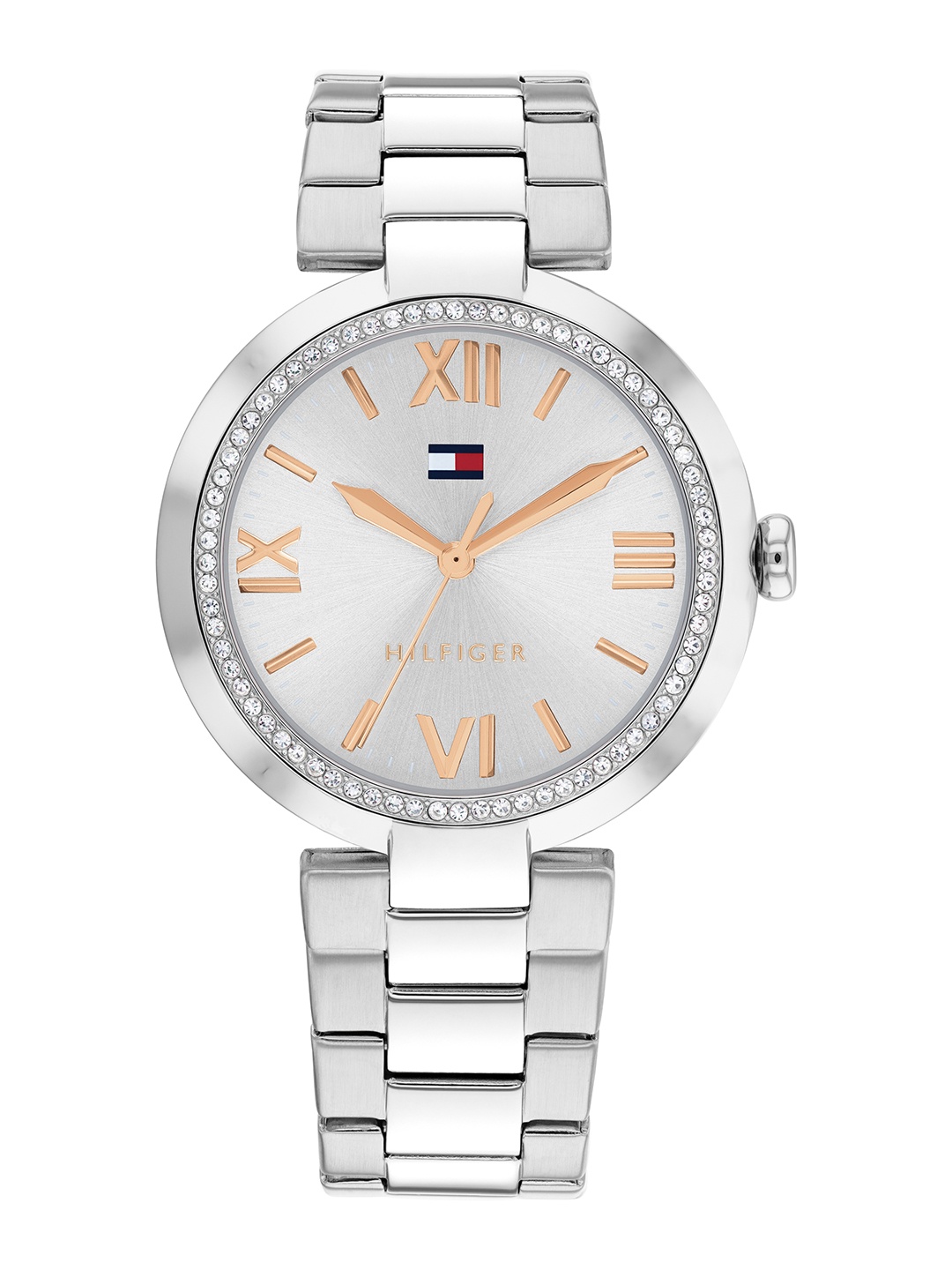 

Tommy Hilfiger Women Alice Embellished Bracelet Style Analogue Watch TH1782681-Silver