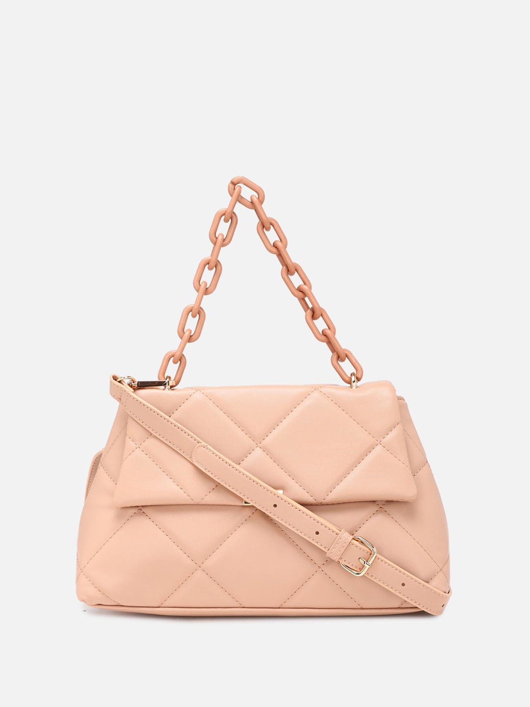 

Van Heusen Woman Textured Structured Quilted Satchel, Peach