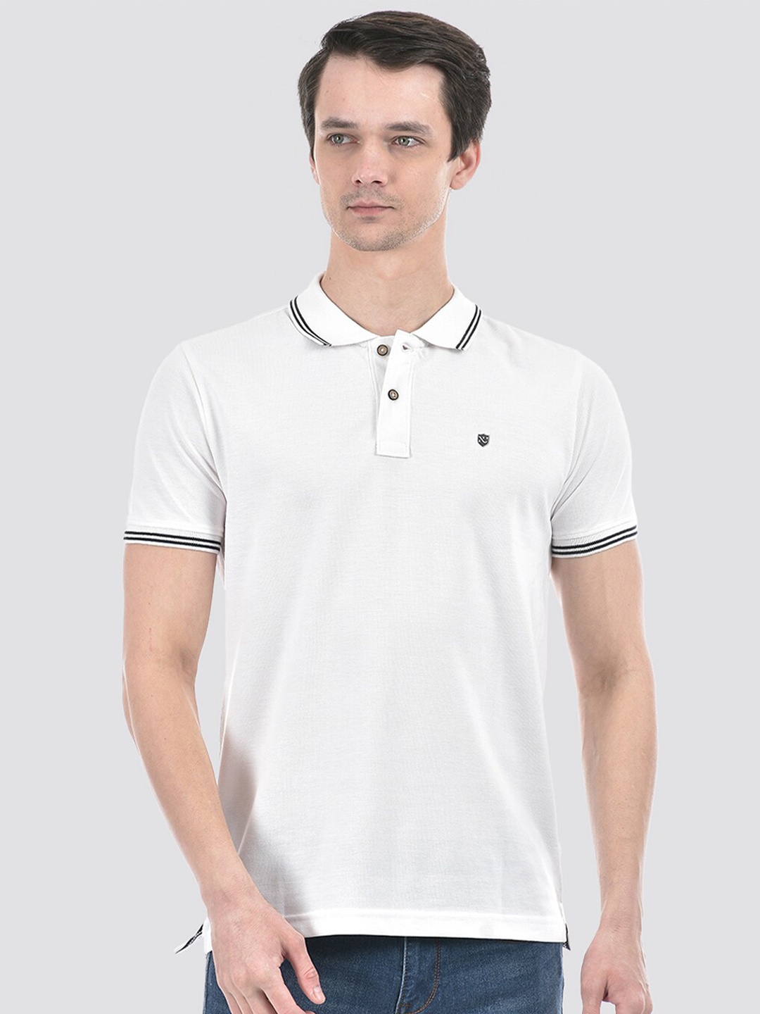 

Numero Uno Polo Collar Cotton Slim Fit T-shirt, White