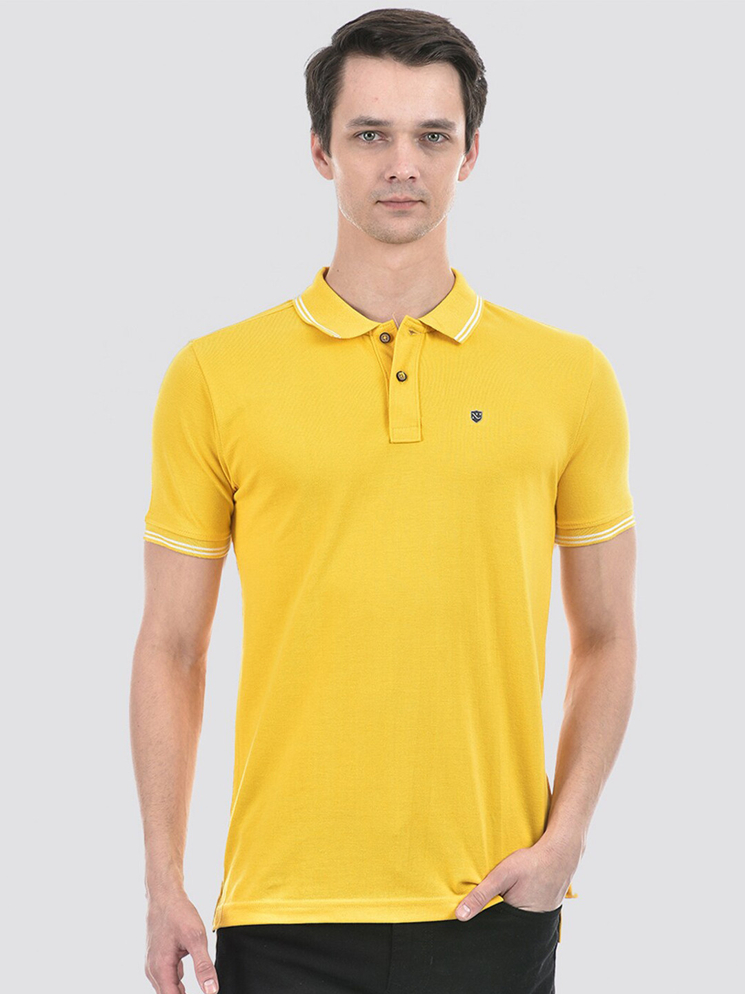 

Numero Uno Polo Collar Cotton Slim Fit T-shirt, Yellow