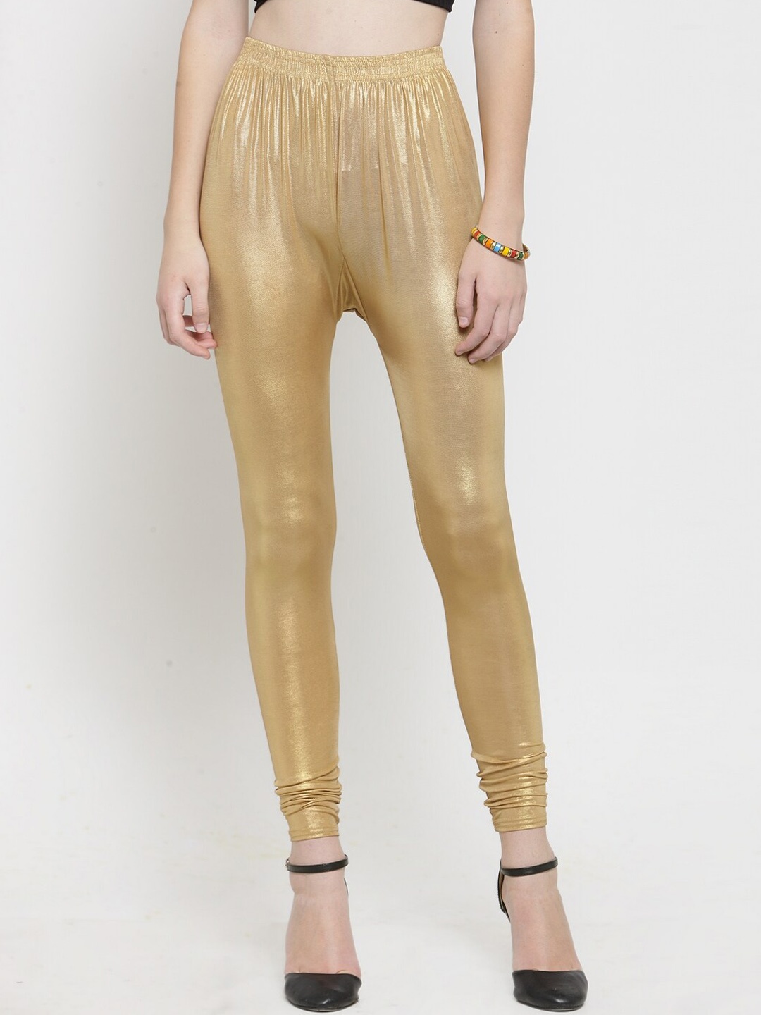 

CLORA CREATION Churidar Length Leggings, Gold
