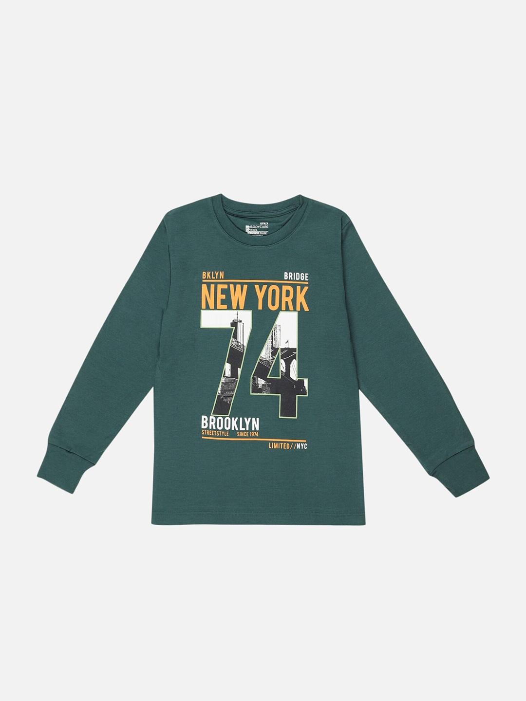 

Bodycare Boys Round Neck Printed Cotton T-shirt, Green