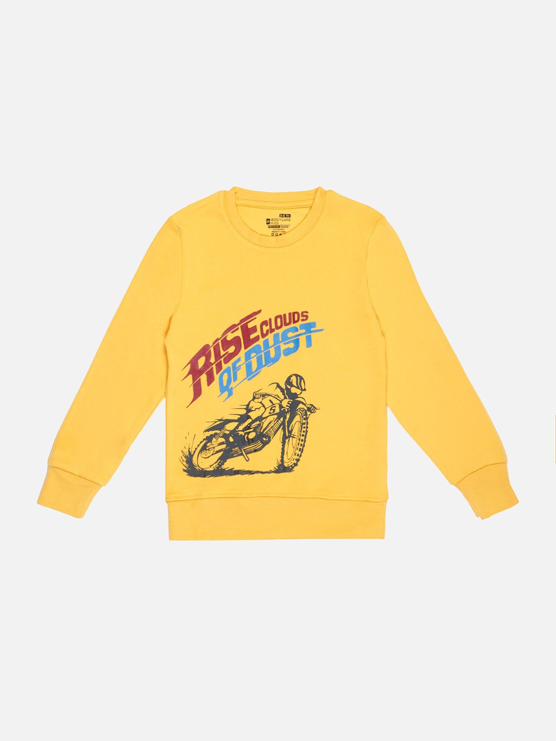 

Bodycare Boys Typography Printed Cotton Applique T-shirt, Mustard