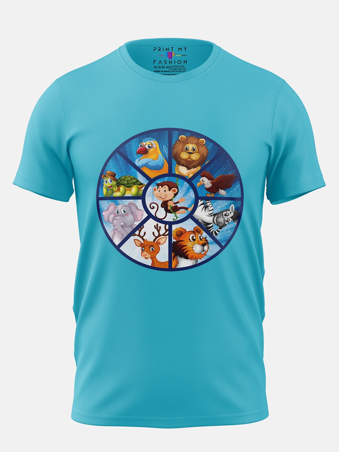 

Print My Fashion Boys Animals Design Printed Cotton Casual T-shirt, Blue