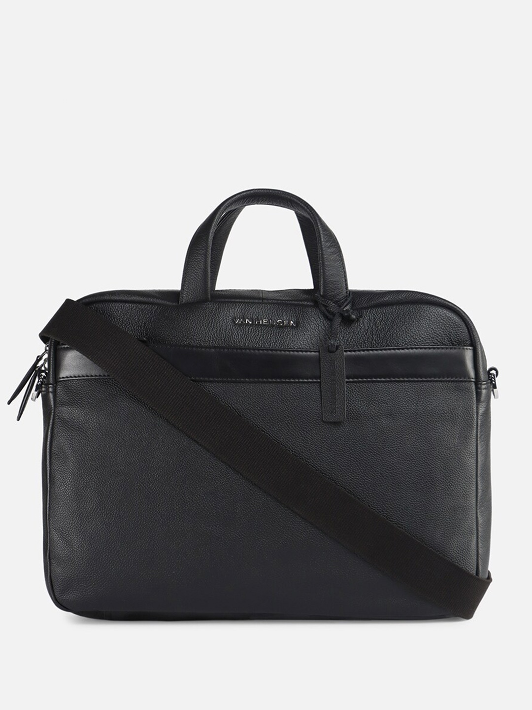 

Van Heusen Men Textured PU Laptop Bag, Black