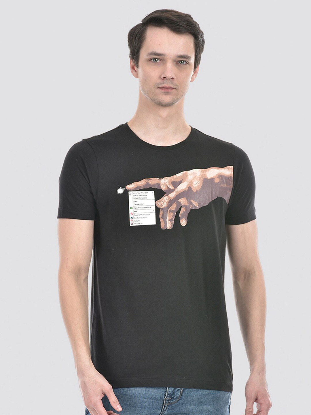 

Numero Uno Men Graphic Printed Cotton Slim Fit T-shirt, Black