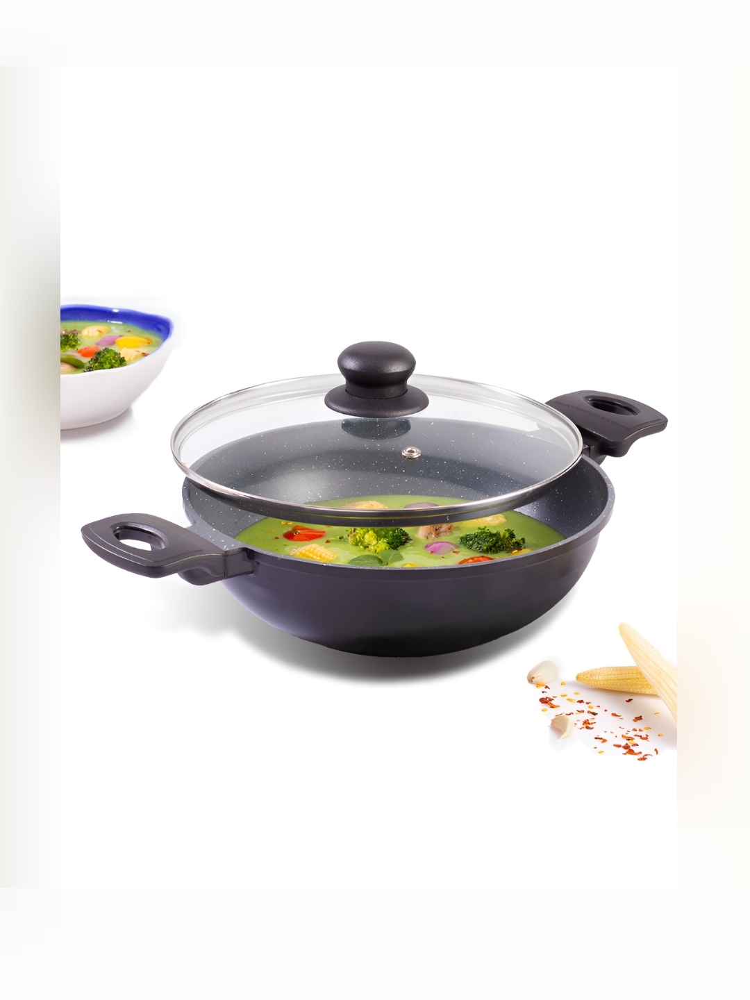 

Wonderchef Grey Aluminium Induction Base Kadhai or Wok