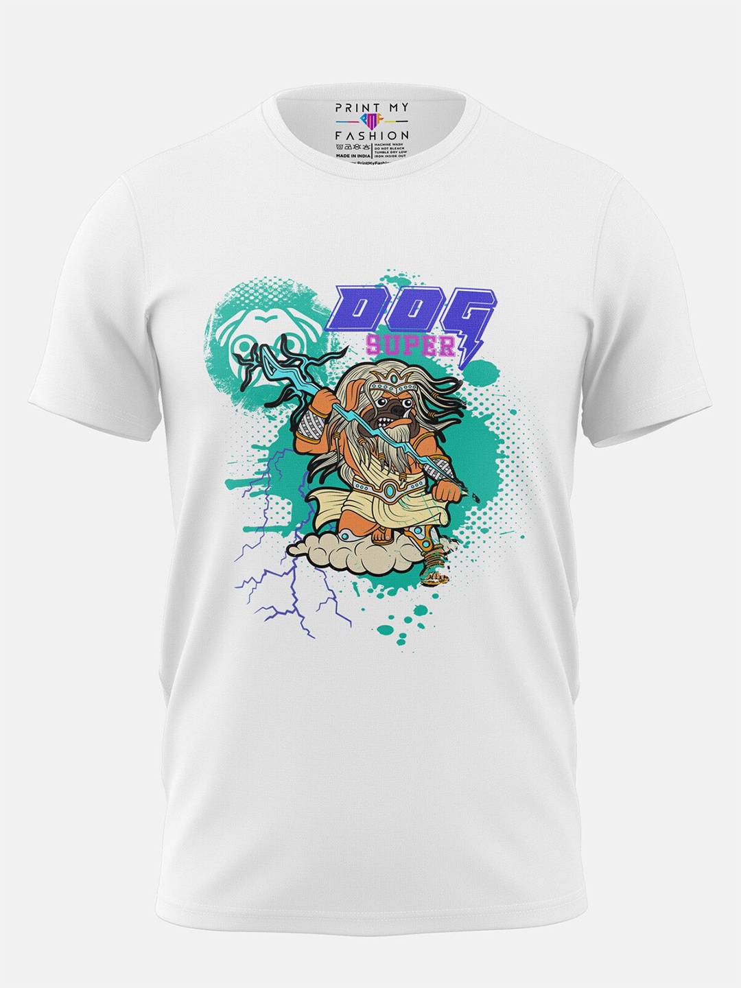 

Print My Fashion Boys Super Dog Printed Cotton Casual T-shirt, White