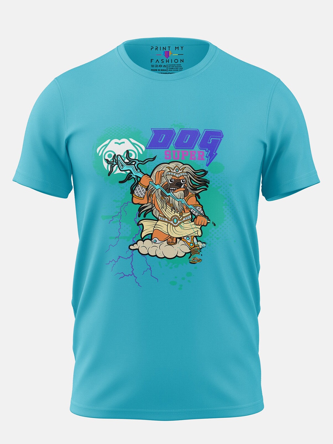 

Print My Fashion Boys Super Dog Printed Cotton Casual T-shirt, Blue