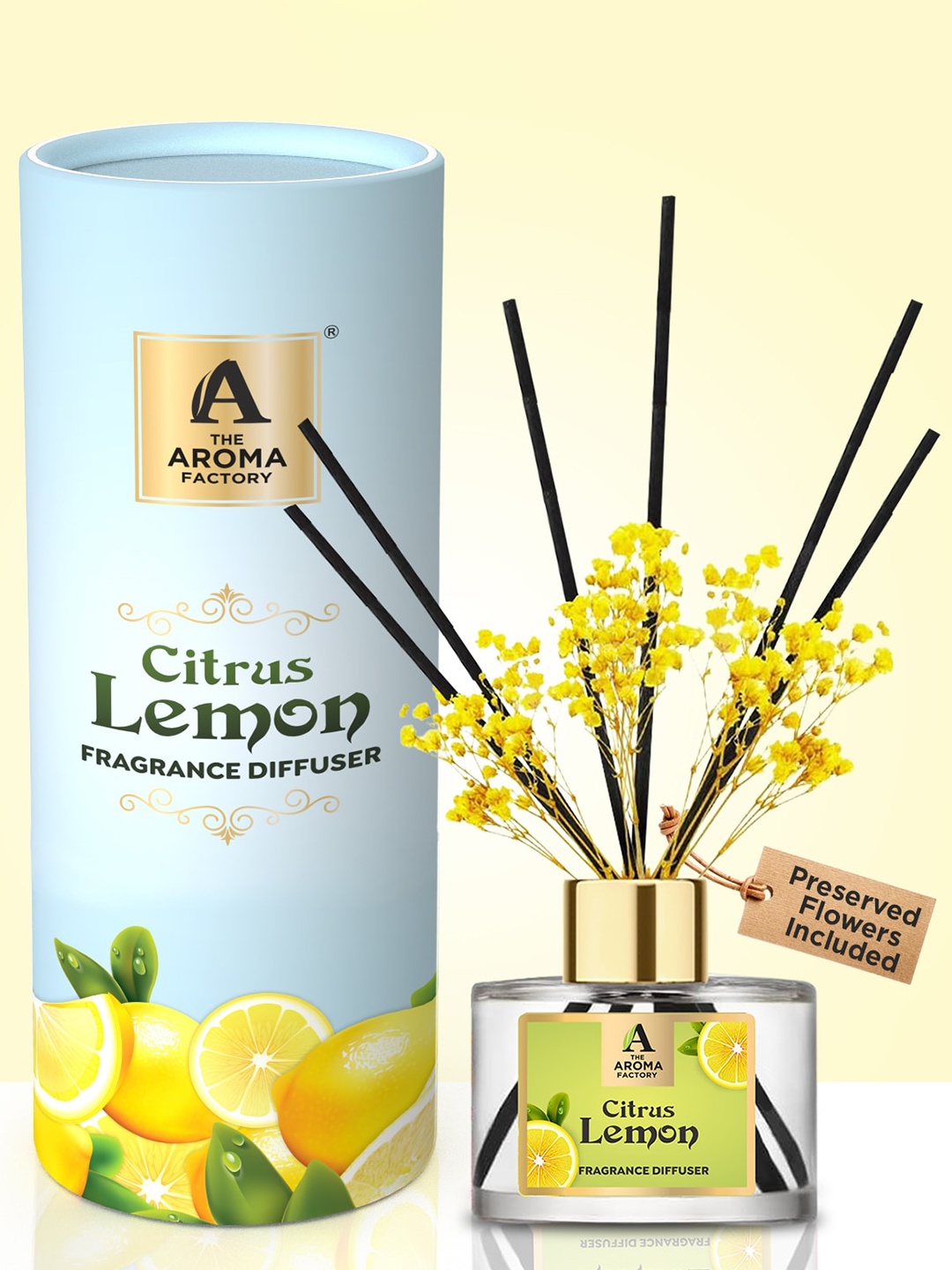 

The Aroma Factory Transparent Citrus lemon Reed Diffuser