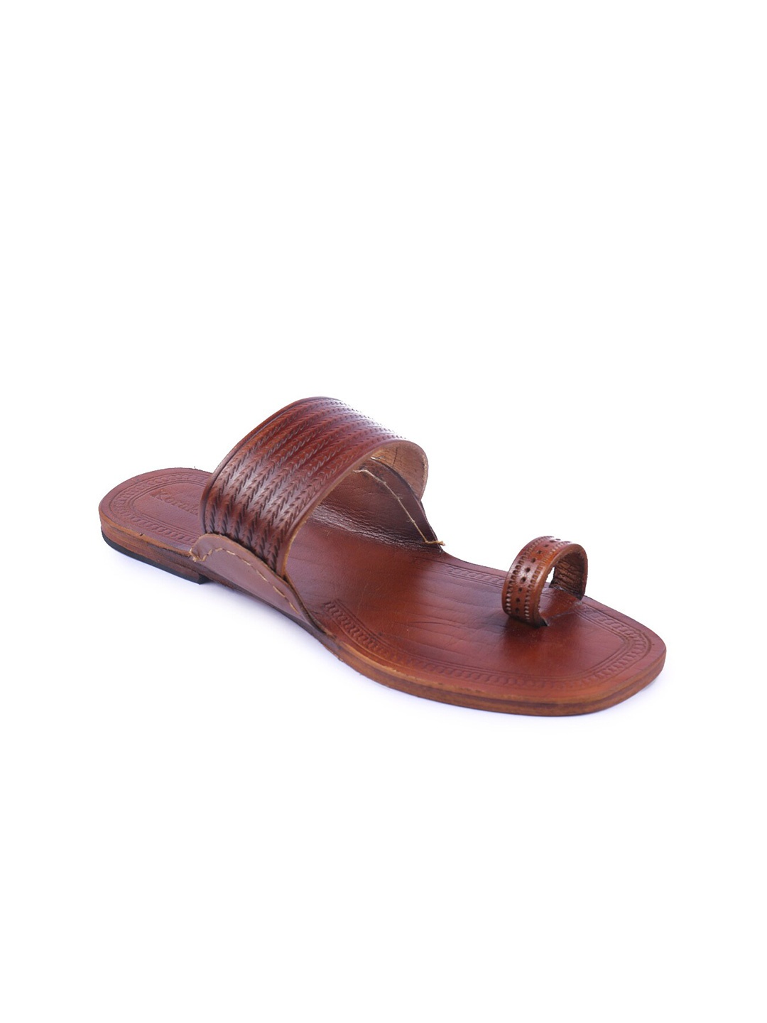

KORAKARI Women Leather Comfort Sandals, Tan
